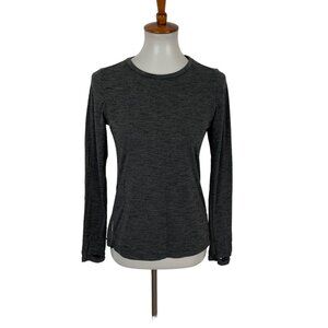 Zella Womens Top XS Gray Long Sleeve Athletic Tee Yoga Running‎ Activewear